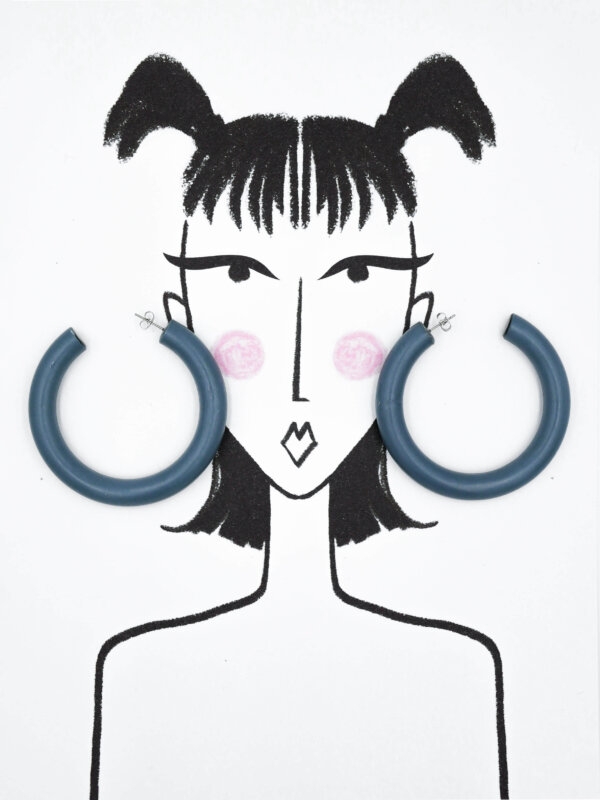 MAXI créoles | Plastique gris – Image 6