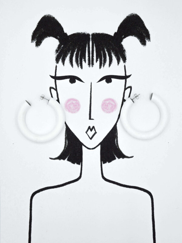 BIG créoles | Plastique blanc – Image 2