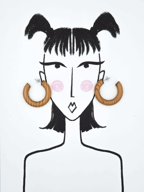 Mini créoles | Bois clair – Image 2