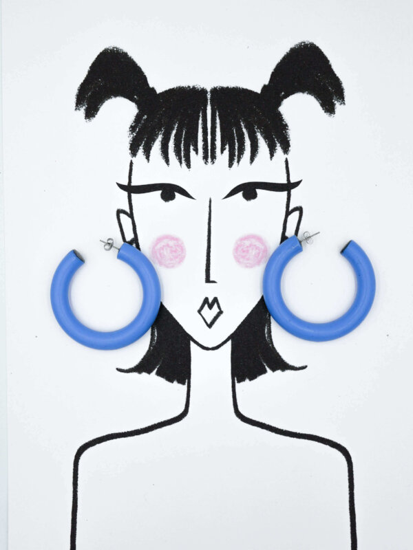 BIG créoles | Plastique bleu – Image 3