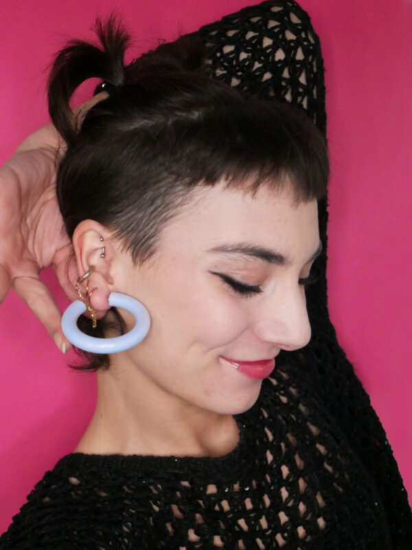 BIG créoles | Plastique bleu ciel