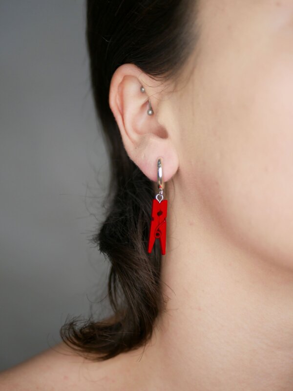 TINY Boucles pinces à linge | Rouge – Image 2