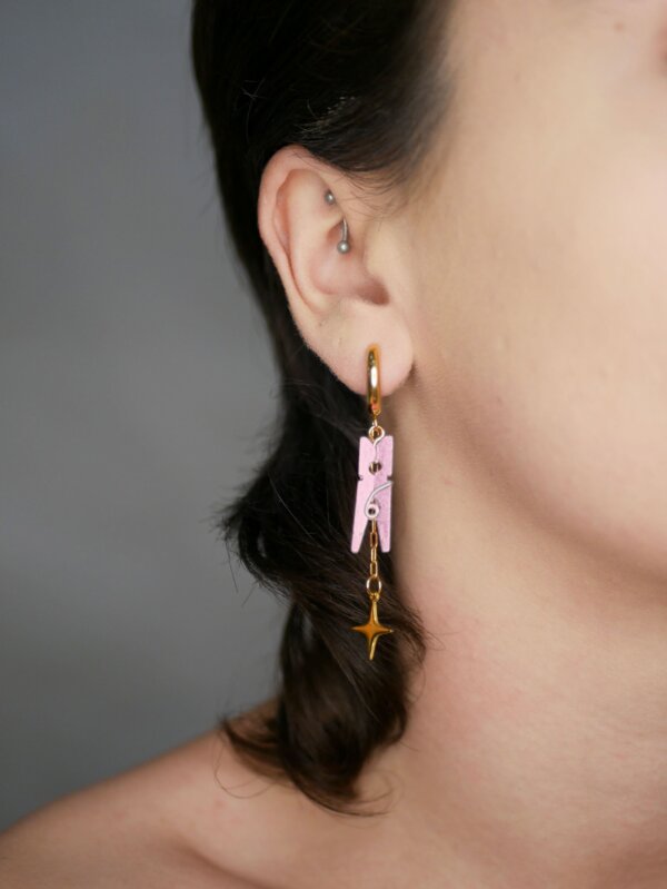 TINY CHARMS Boucles pinces à linge | Rose pale – Image 3