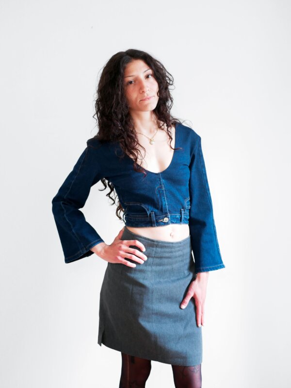 XS | Jean noir - Manches larges