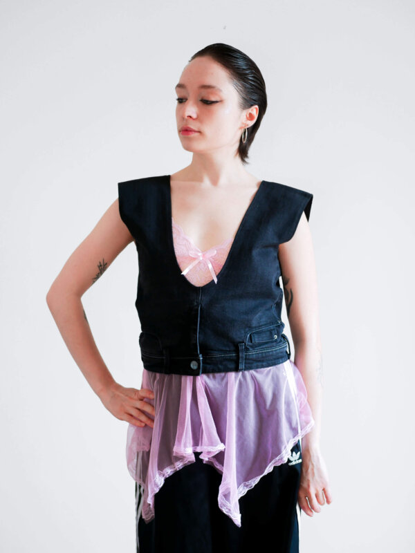 M | Jean noir - Manches courtes