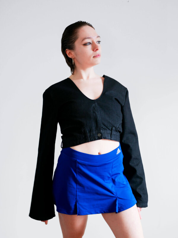 S | Jean noir - Manches larges
