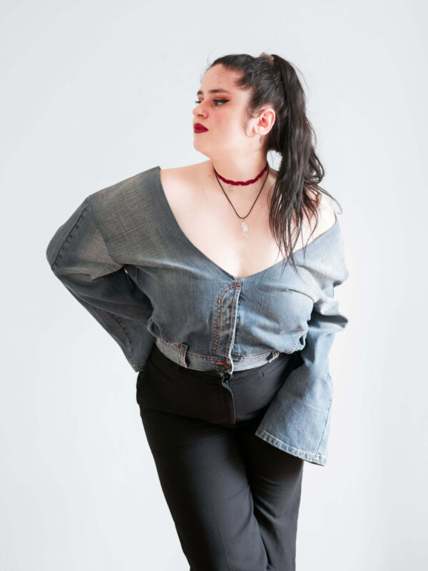 XL | Jean gris clair - Manches larges – Image 5