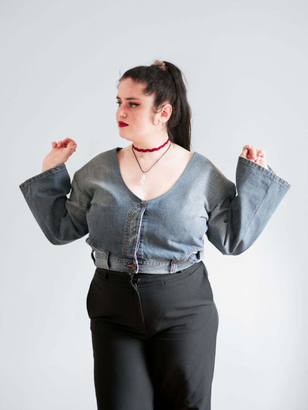 XL | Jean gris clair - Manches larges – Image 3