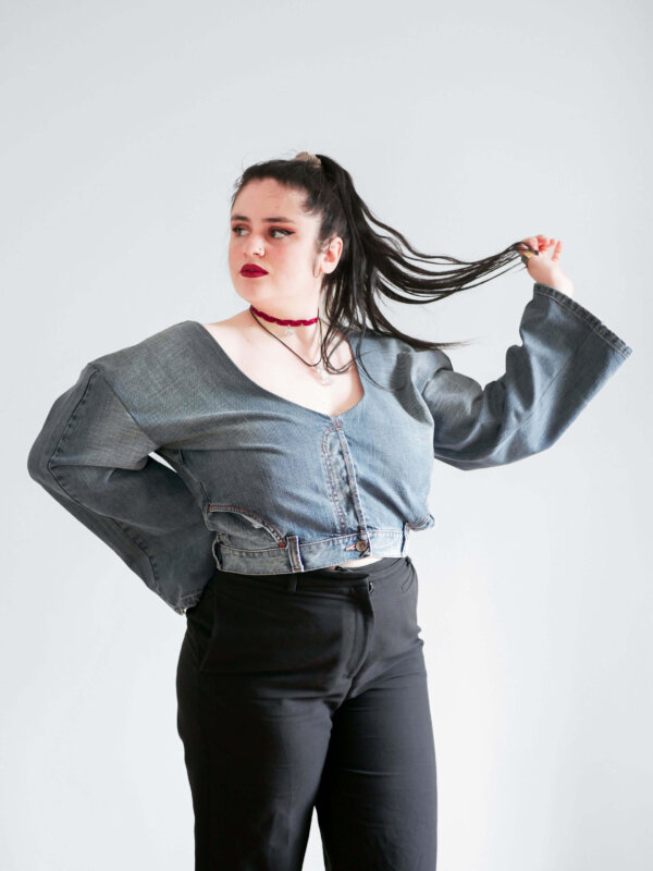 XL | Jean gris clair - Manches larges
