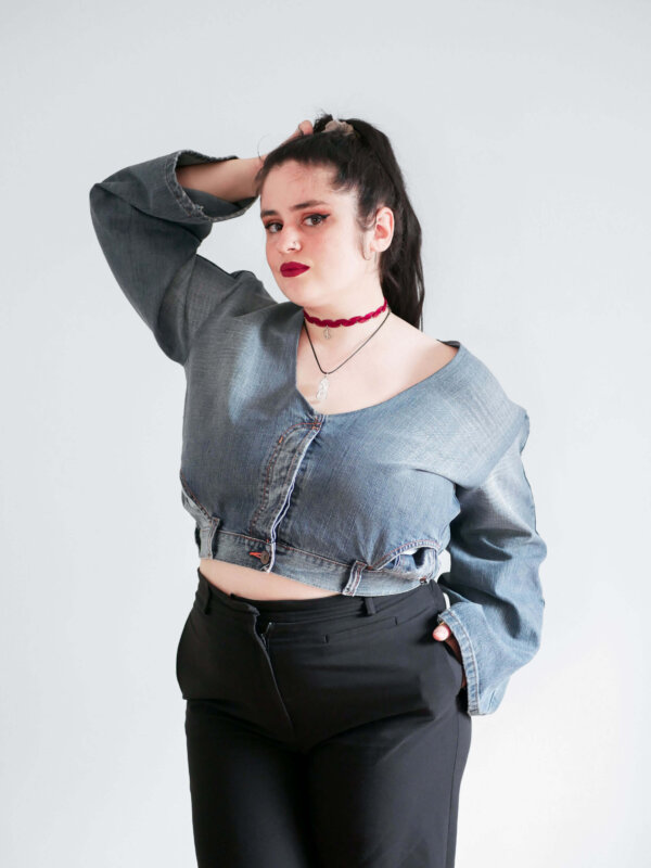 XL | Jean gris clair - Manches larges – Image 4